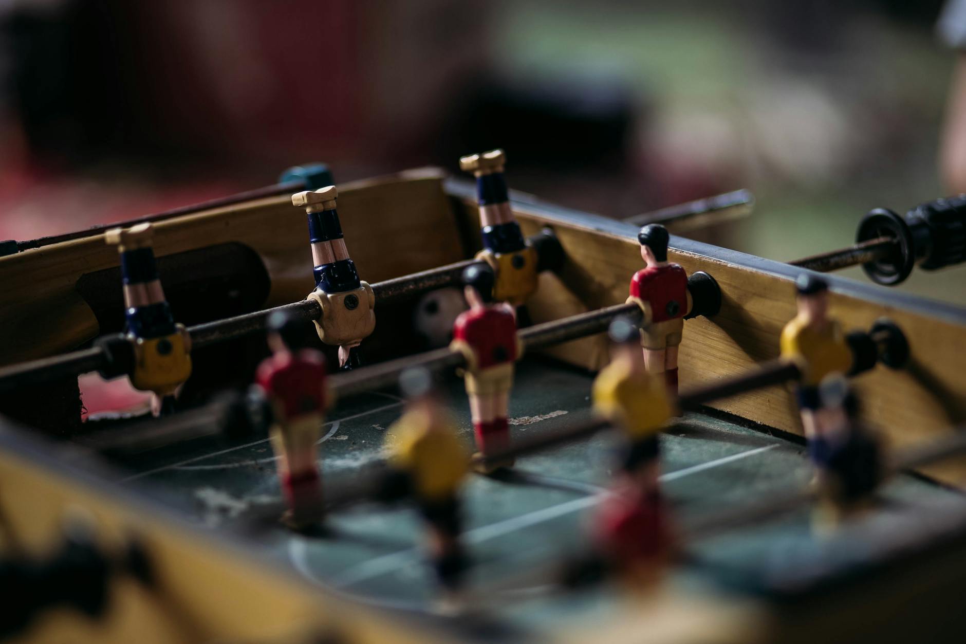 close up photography of table football